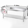 Table de travail en inox PREMIUM - 1800x800mm - avec fond de base & rebord