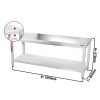 Table de travail inox PREMIUM - 2000x800mm - avec fond de base sans rebord