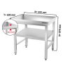 Table de travail en inox PREMIUM - 600x600mm - avec fond de base & entretoise