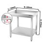 Table de travail en inox PREMIUM - 600x700mm - avec fond de base sans rebord