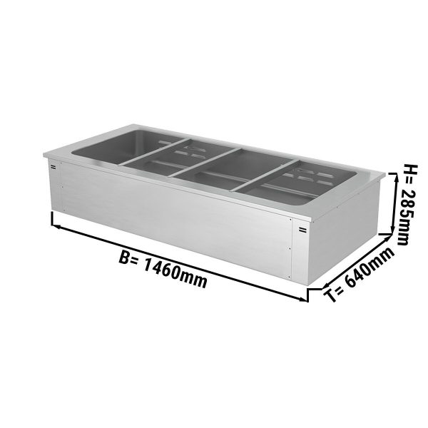 Bain-marie encastrable - 1,5 m - Série A