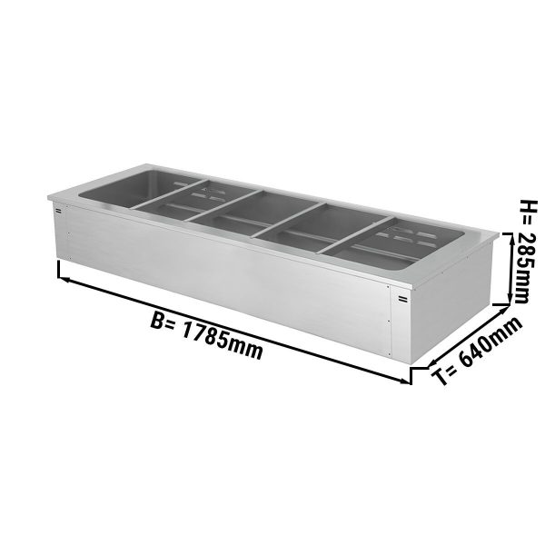 Bain-marie encastrable - 1,8 m - Série A