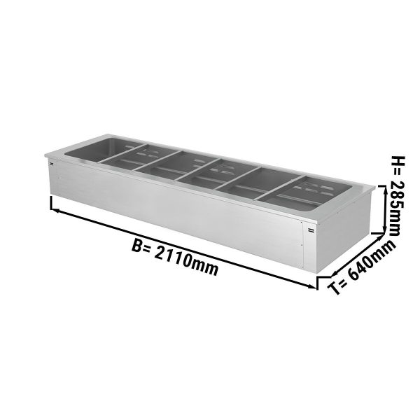 Bain-marie encastrable - 2,1 m - Série A