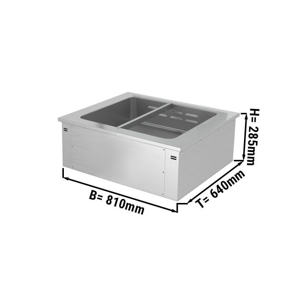 Bain-marie encastrable - 0,8m - 2x GN 1/1