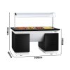 Comptoir buffet chaud DUBLIN - 1600mm - avec bain-marie & roulettes - pour 4x GN 1/1