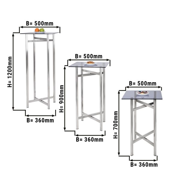 (3 Pièces) Ensemble table basse/support (pliable) - hauteur 70, 90 et 120 cm