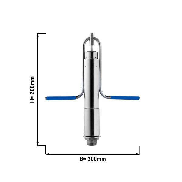 Douche pour récipients et verres avec régulateur de jet d'eau intégré