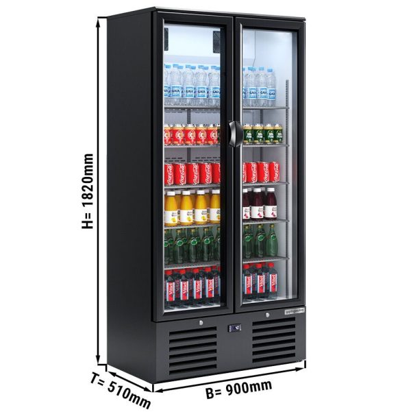 Réfrigérateur à boissons - 435 litres - 2 portes vitrées & éclairage LED