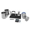 Kit Barista - 10 pièces - y compris 2 pots à lait, tamper, brosse, Minuteur & Thermomètre