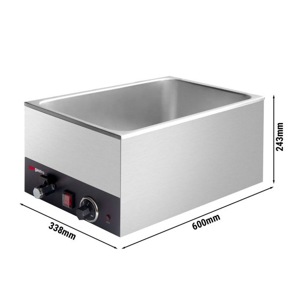 Bain-marie électrique - 1,2 kW - pour GN 1/1 avec hauteur 150mm - avec robinet de vidange