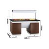 Comptoir buffet DUBLIN - 1600mm - avec bain-marie & roulettes - pour 4x GN 1/1