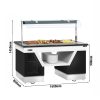 Comptoir buffet chaud BELFAST - 1600mm - avec bain-marie & roulettes - pour 4x GN 1/1