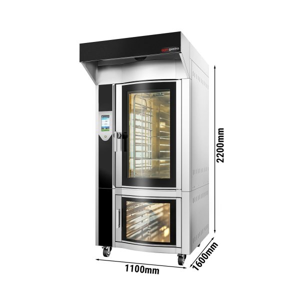 Four rotatif de boulangerie à gaz à air chaud - Touch - 10x EN 60x40 - hotte & armoire de fermentation incluses