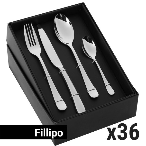 (144 pièces) Set de couverts Fillipo - 144 pièces - Pour 36 personnes