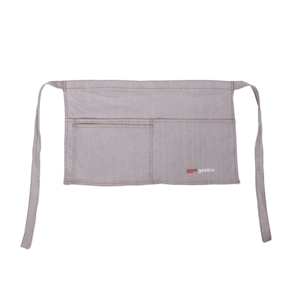 (2 pièces) Tablier de bistrot - court - aspect jeans-gris clair