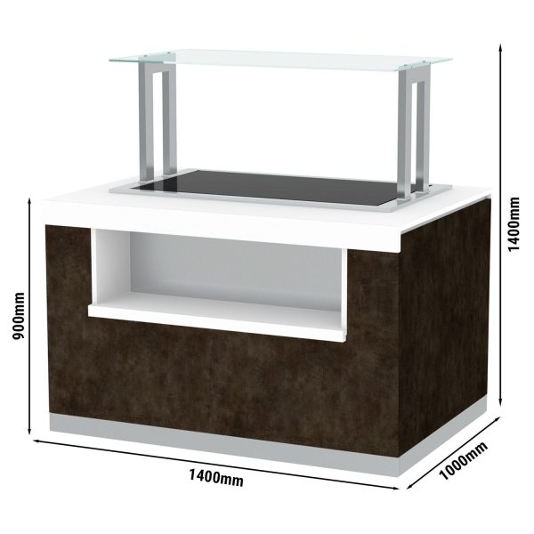 Comptoir buffet PRAG - 1400mm - avec chauffe-plats