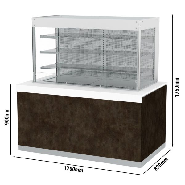 Vitrine réfrigérée PRAG - 1700mm - 4 étagères - Rideau de nuit inclus