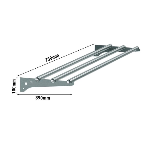 Glissière pour plateaux KOPENHAGEN - 750mm