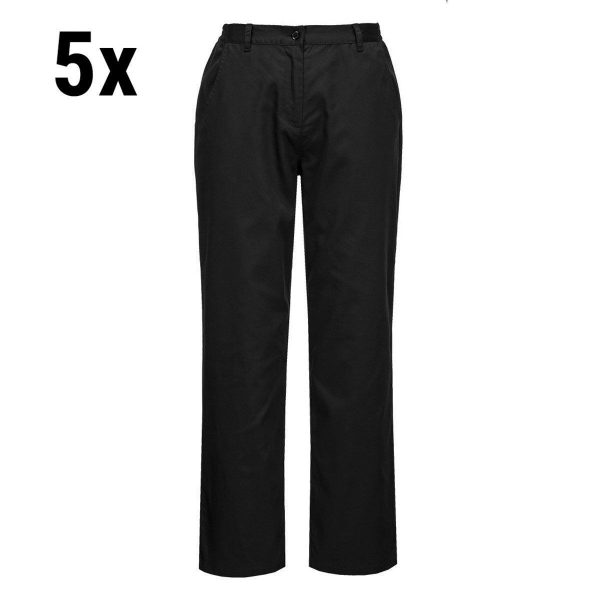 (5 pièces) Pantalon de cuisine femme Basic - Noir - Taille : XXL