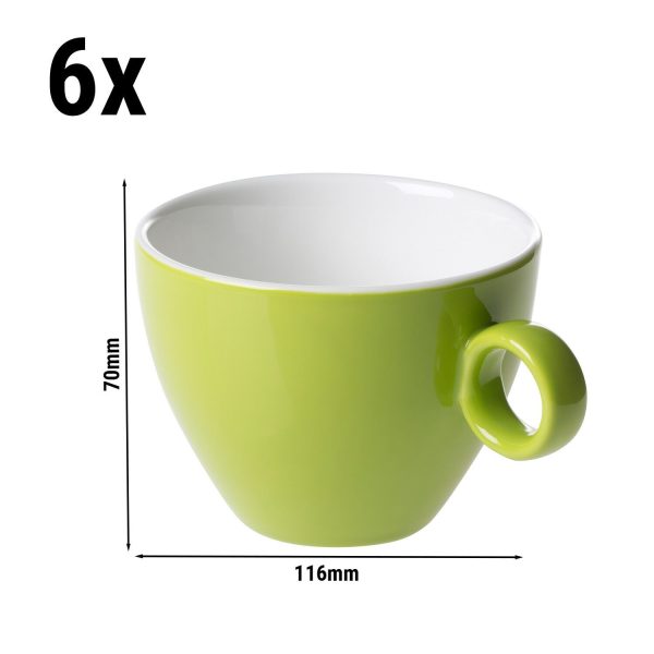 (6 pièces) BART COLOUR CAFE - Tasse à cappuccino - 230ml - Lime