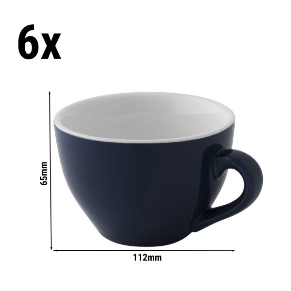 (6 pièces) COULEURS - Tasse à cappuccino - 180ml - Bleu