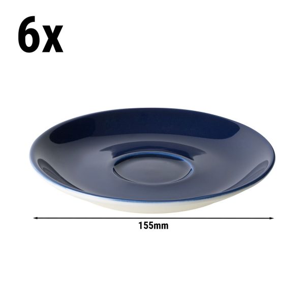 (6 pièces) BART COLOUR CAFE - Soucoupe pour cappuccino - Ø 155mm - Bleu