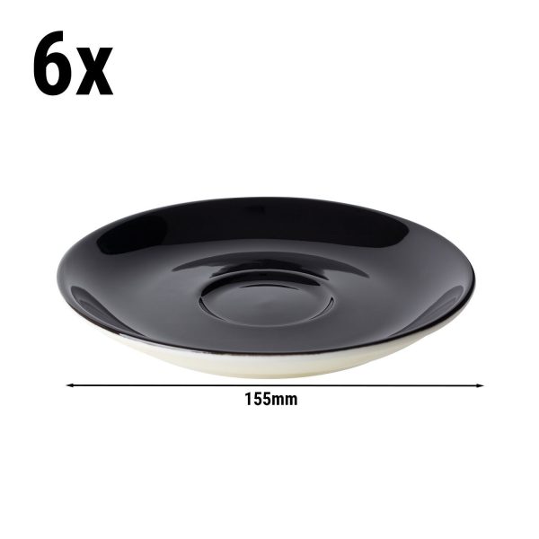 (6 pièces) BART COLOUR CAFE - Soucoupe pour cappuccino - Ø 155mm - Noir