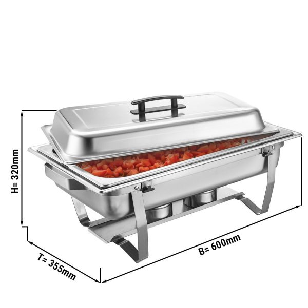 Chafing Dish - GN 1/1 - avec couvercle - Support pliable