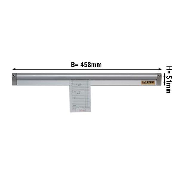 Barre porte-bons de commande restaurant en aluminium - 45,8 cm