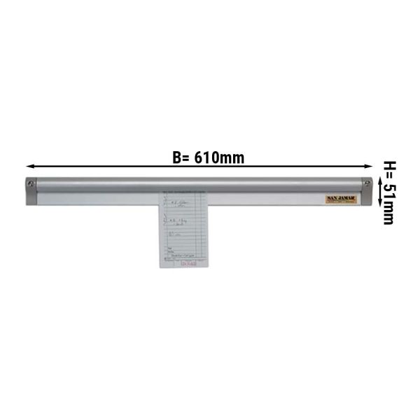 Barre porte-bons de commande restaurant en aluminium - 61 cm