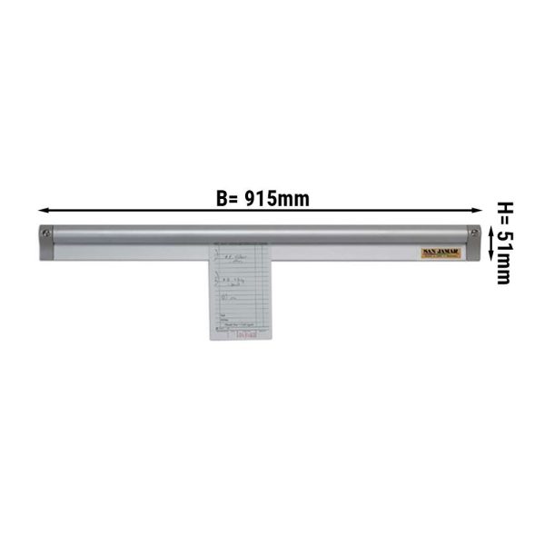 Barre porte-bons de commande restaurant en aluminium - 91,5 cm