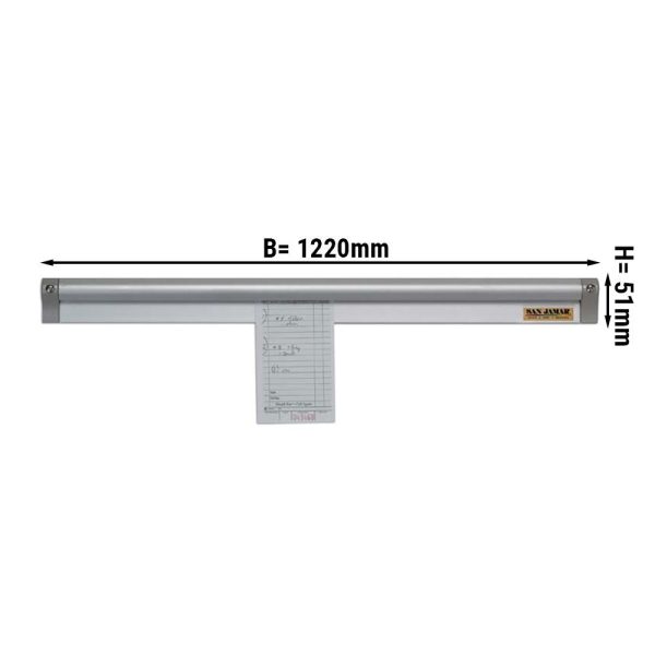 Barre porte-bons de commande restaurant en aluminium - 122 cm