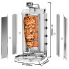 Grill gyros/döner à gaz - 4 brûleurs - max. 60 kg - incl. tôle de protection & Portes battantes