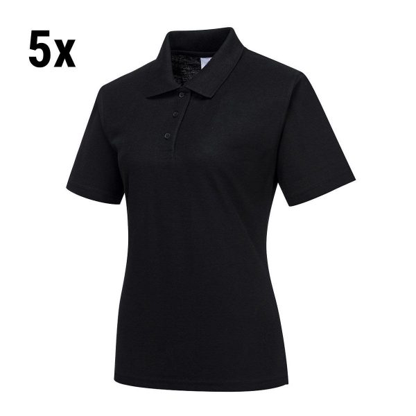 (5 pièces) Polo femme - Noir - Taille : XXL