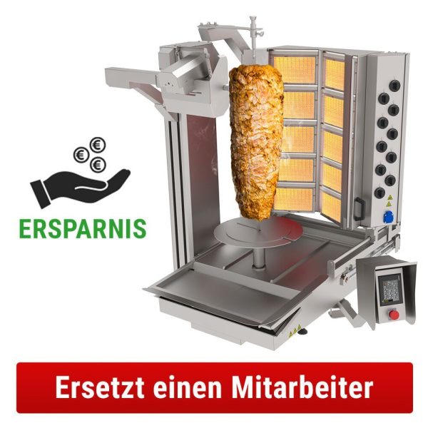 Robot kebab au gaz - 10 brûleurs - max. 150 kg