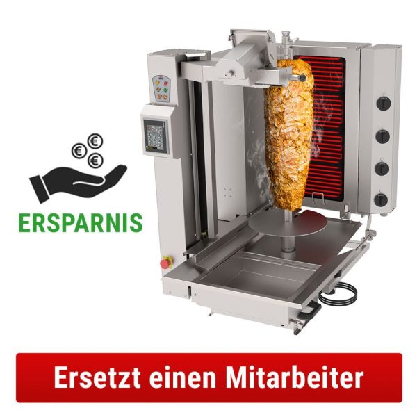 Robot kebab électrique - 4 brûleurs - max. 95 kg