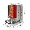 Grill gyros/döner à gaz - avec verre ROBAX® - 6 brûleurs - max. 60 kg