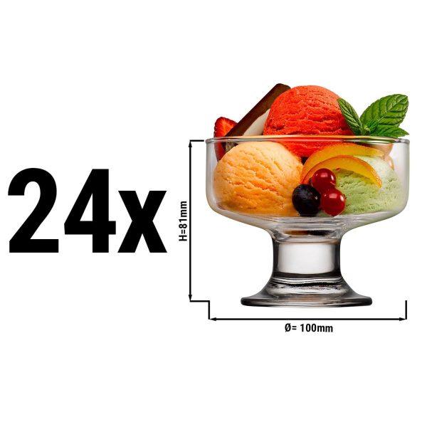 (24 pièces) Iceville Coupe à glace en verre - 0,26 litre