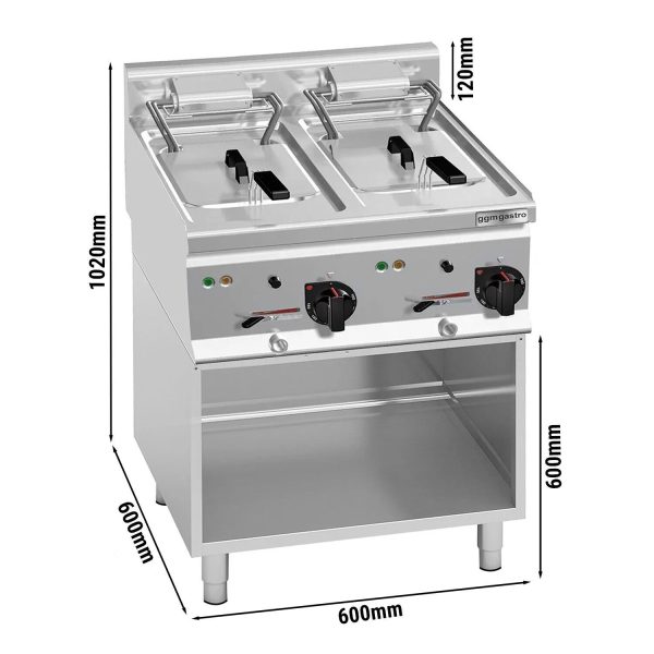 Friteuse électrique double - 10+10 litres - 18 kW - support inclus