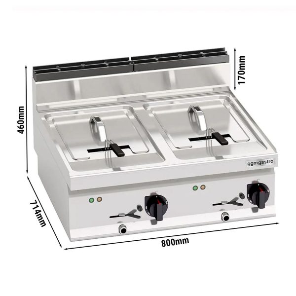 Friteuse électrique double - 10+10 litres - 12 kW