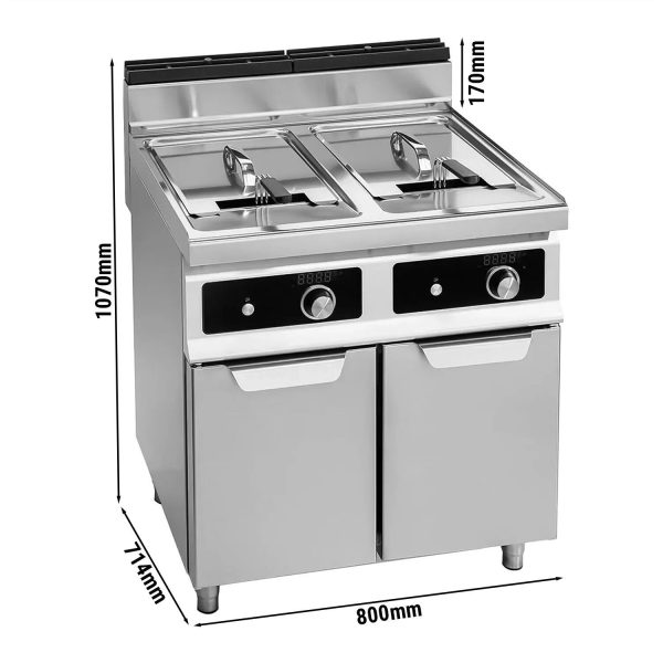 Friteuse électrique double - 18+18 litres - 27 kW - Commande électronique