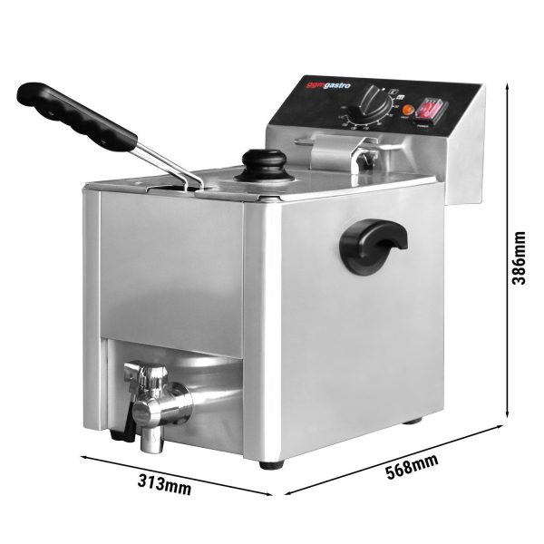 Friteuse électrique - 8 litres - 3,25 kW - avec robinet de vidange