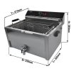 Friteuse électrique à poisson - 20,4 litres - 5 kW - avec robinet de vidange