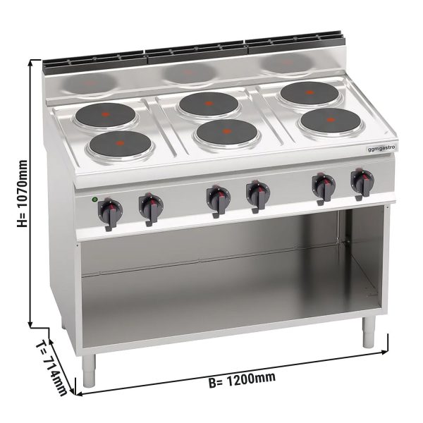 Cuisinière électrique - 15,6 kW - 6 plaques rondes