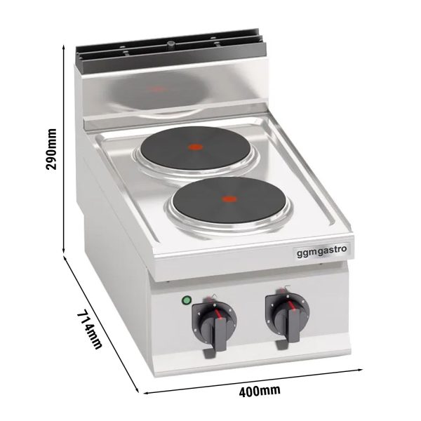 Cuisinière électrique - 5,2 kW - 2 plaques rondes