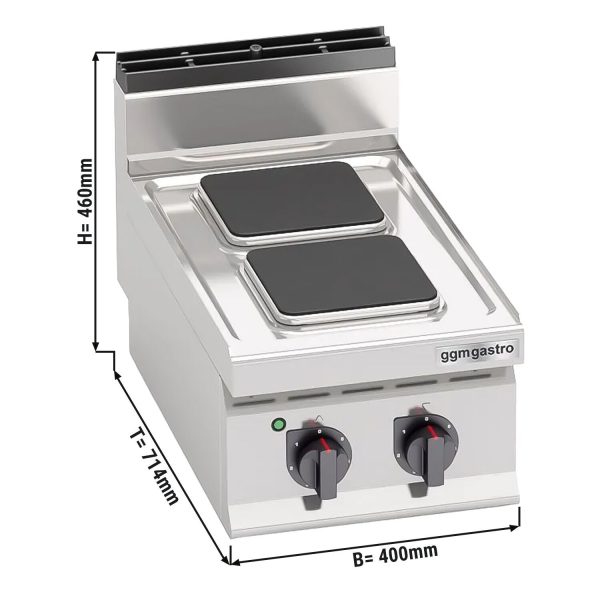 Cuisinière électrique - 5,2 kW - 2 plaques carrées