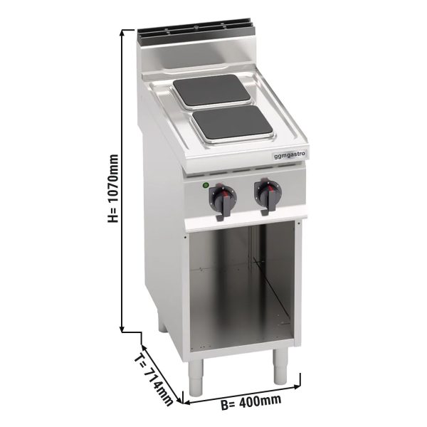 Cuisinière électrique - 5,2 kW - 2 plaques carrées