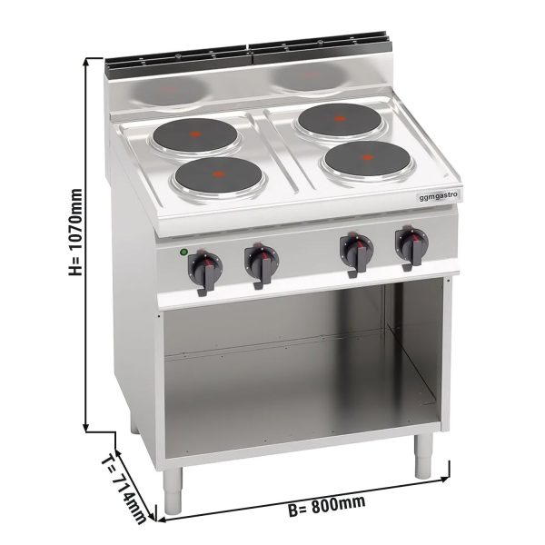 Cuisinière électrique - 10,4 kW - 4 plaques rondes