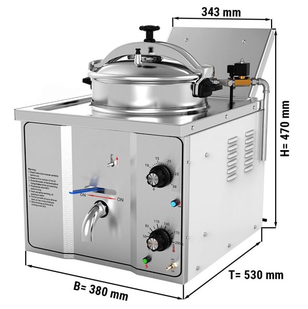 Friteuse électrique haute pression - 15 litres - 3 kW - Manuelle