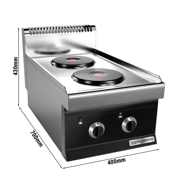 Cuisinière électrique - 4,6 kW - 2 plaques rondes